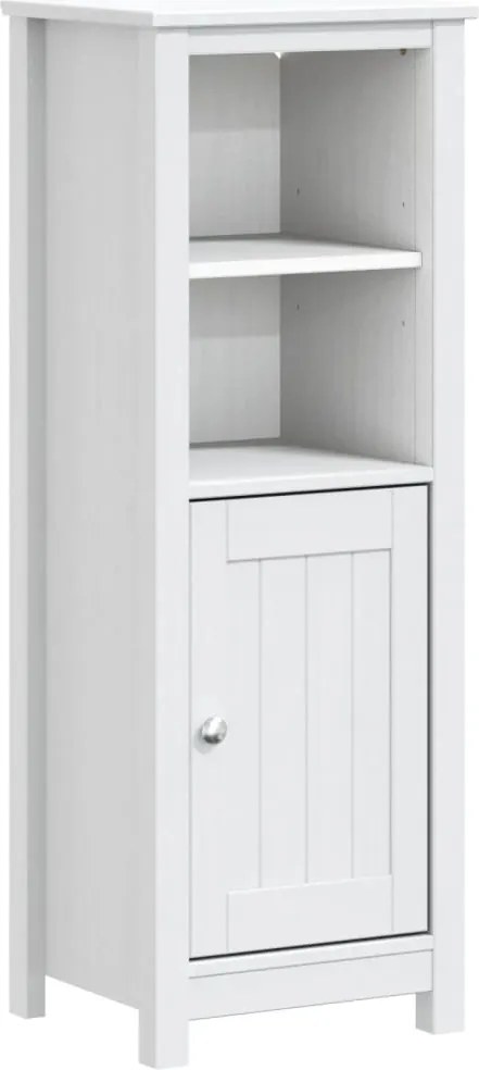 vidaXL Dulap de baie BERG, alb, 40x34x110 cm, lemn masiv de pin