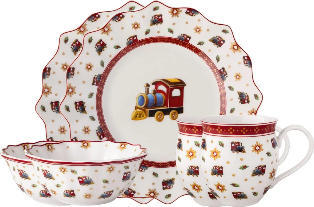 Set de mic dejun pentru 2 persoane, 6 piese, motiv locomotivă, colecția Toy's Delight - Villeroy & Boch