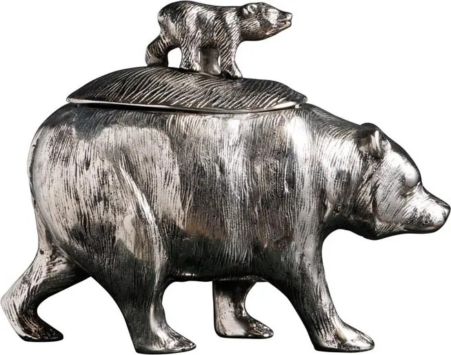 Cutie decorativa din aluminiu, in forma de urs, Bears
