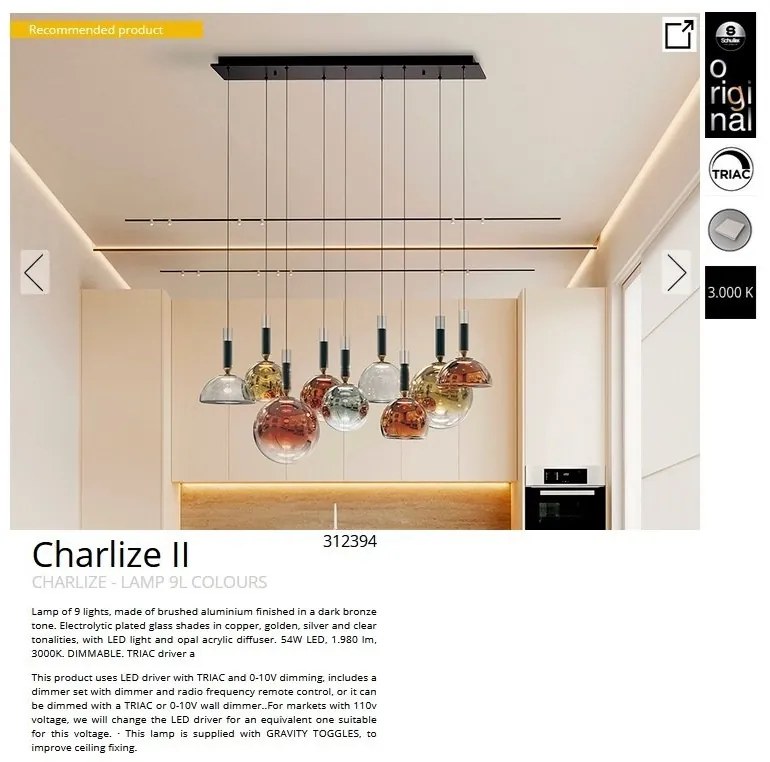 Lustra LED suspendata design decorativ Charlize II