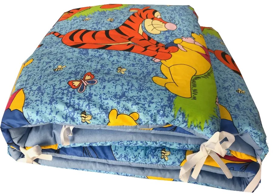 Set de aparatori pufoase h39 pat 140x70 cm DeLuxe Distractie cu Aiurila pe albastru