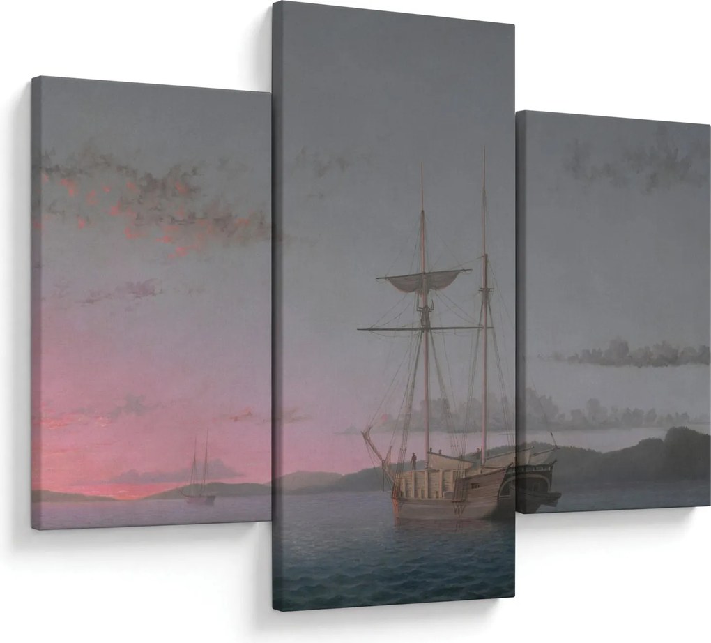 Tablou - Fitz Henry Lane, Lumber Schooners at Evening on Penobscot Bay, reproducere (90x60 cm)