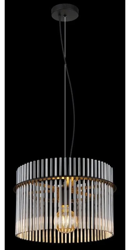 Pendul design modern GORLEY negru, fumuriu 40cm
