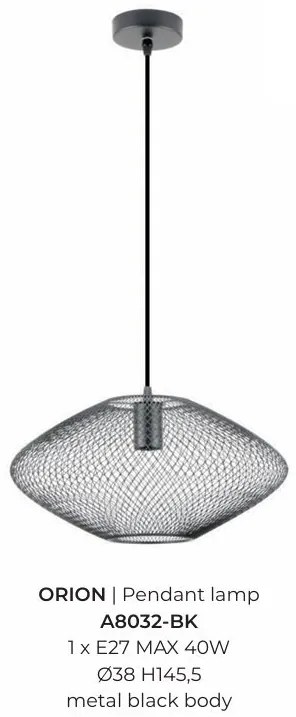 Lustra suspendata metalica design decorativ ORION negru 37cm