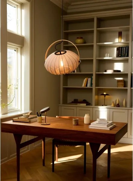 Halo Design 746354 - Lustră suspendată pe cablu DC 1xE27/40W/230V Ø 40 cm gri/stejar