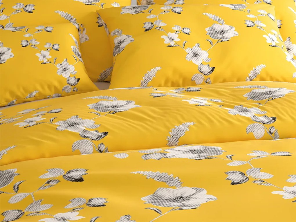 Lenjerie de pat din microfibra YELLOW ROSE galben Dimensiune lenjerie de pat: 2 buc 70 x 90 cm | 200 x 220 cm