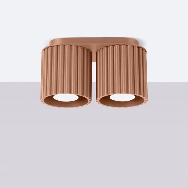 Sollux SL.1805 - Spot de tavan AURA, 2x GU10/10W/230V, maro