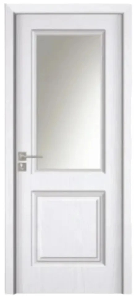 Usa Interior din MDF Novo Doors ND10 LUX PREMIUM, Cadru din Lemn Masiv, KIT COMPLET, Toc Reglabil de 10 CM INCLUS, Plinta pe Ambele Parti (Culoare: