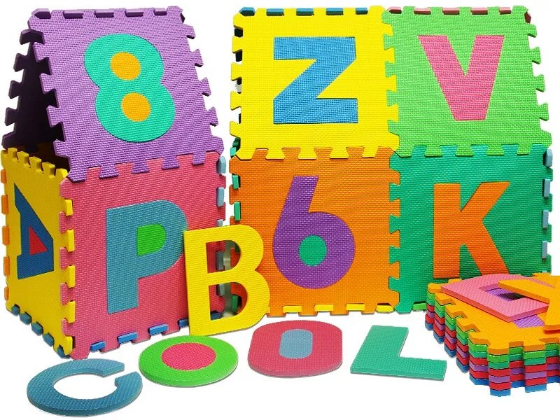 Spielwerk Covoraș din spumă pentru copii PUZZLE, 86 piese, multicolor