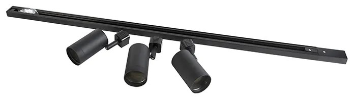 Sistem de șine modern monofazat cu 3 spoturi negru - Jeana