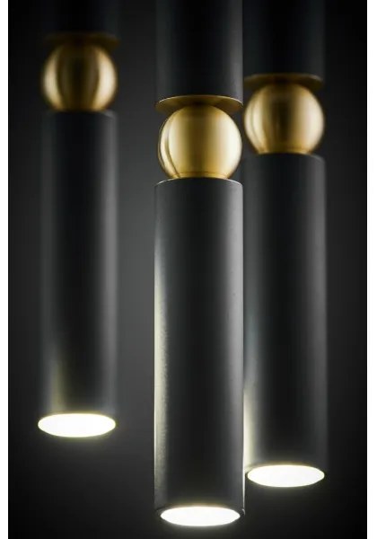 Lustră pe cablu Jupiter 2014 ALAS 5xGU10/10W/230V negru/auriu