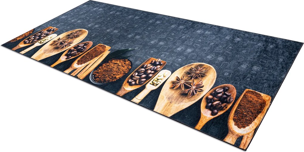 ANDRE 2811 covor lavabil linguri, bucatarie, anti-alunecare - gri / bej