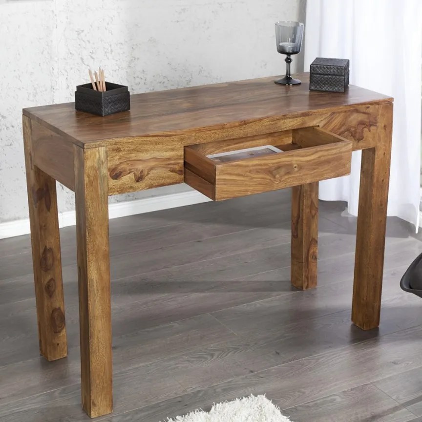 Birou cu sertar din lemn de trandafir Makassar 100cm Sheesham