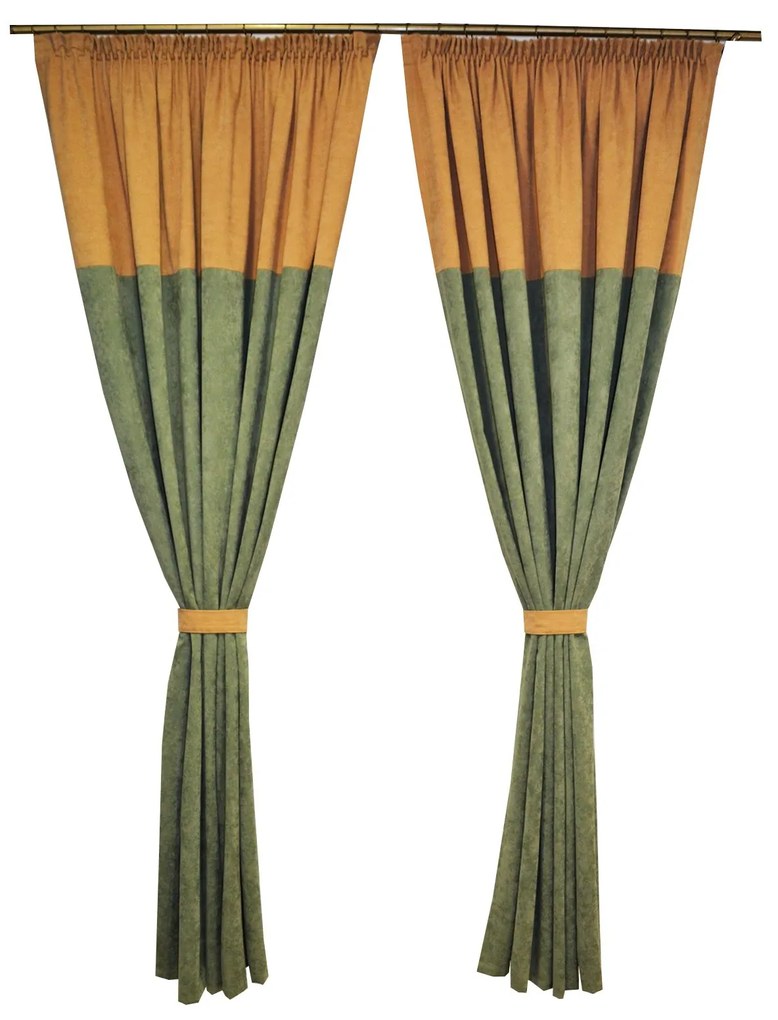 Set draperii Velaria verde -bej, 2x185x230 cm