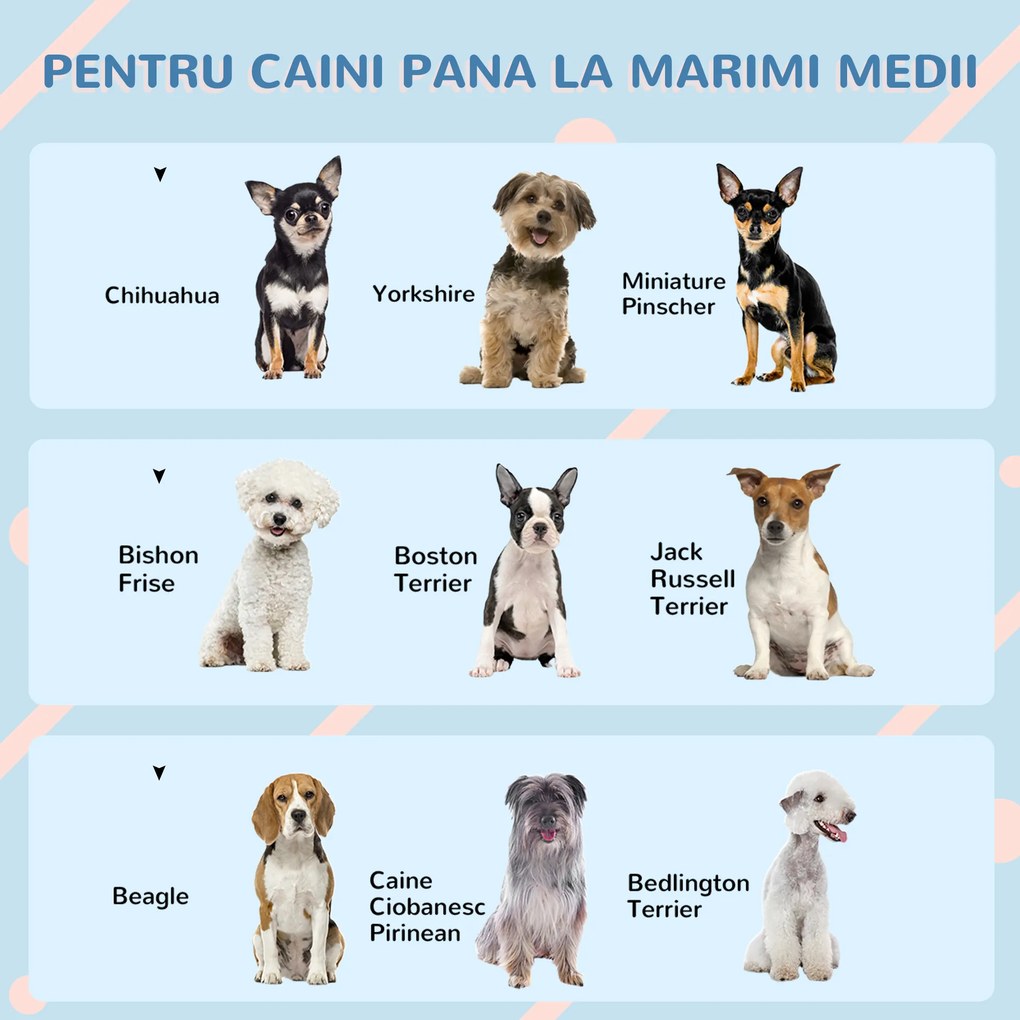 PawHut Cușcă pentru Câini din PP Impermeabil cu Acoperiș Inclinat și Ușă de Intrare, 65x75.7x63 cm, Gri | Aosom Romania