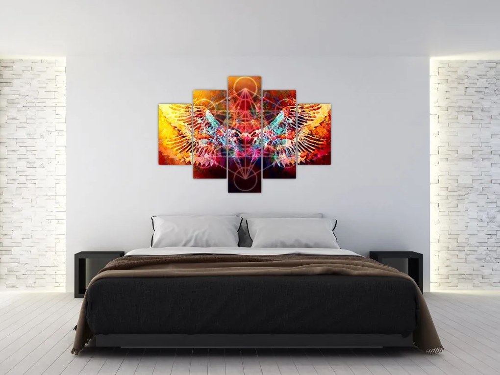 Tablou - Merkaba cu aripi, abstracție (150x105 cm)