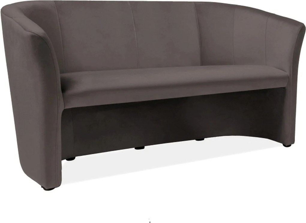 Canapea TM-3, stofa catifelata gri - Bluvel 14, 160x60x76 cm