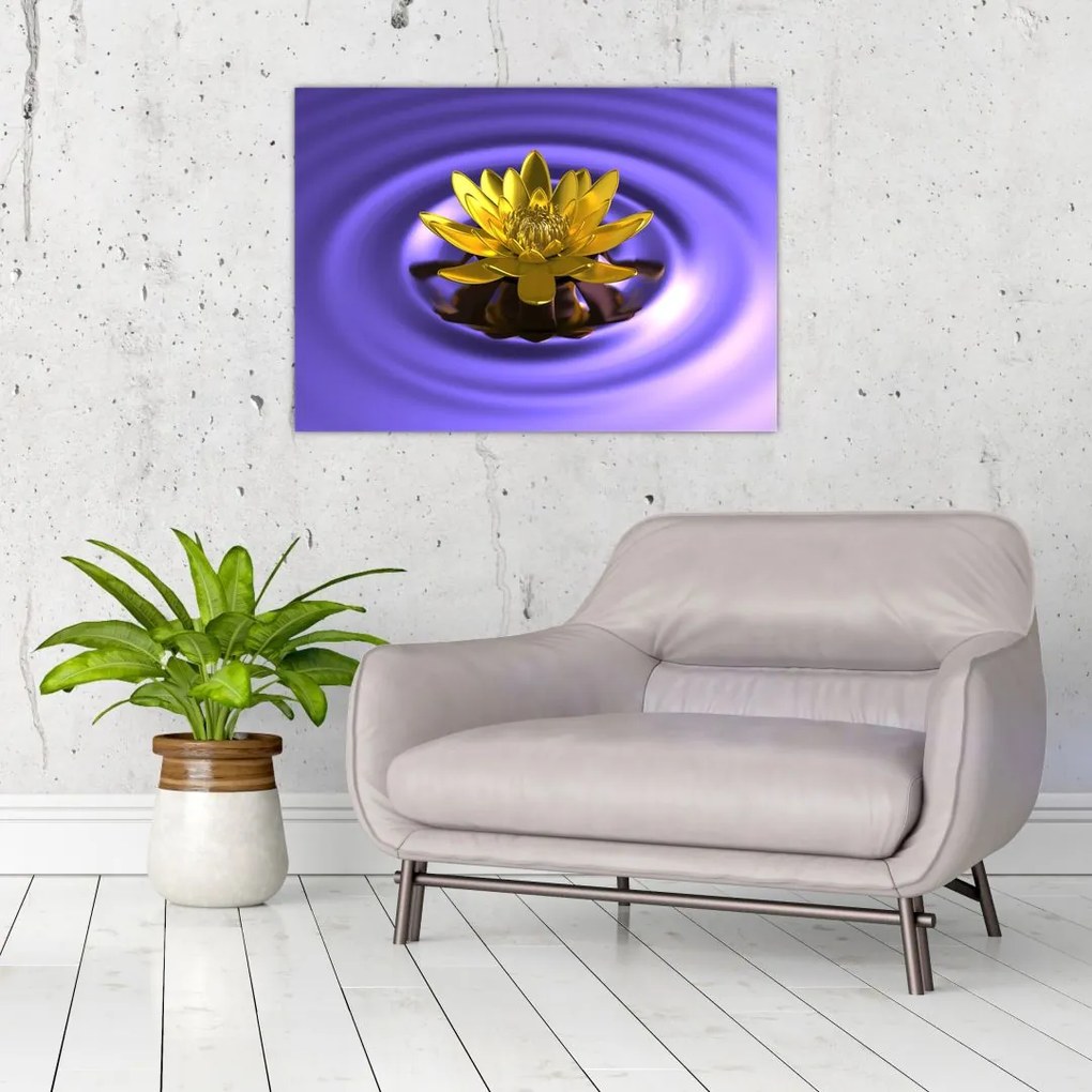 Tablou pe sticlă - Lotus (70x50 cm)