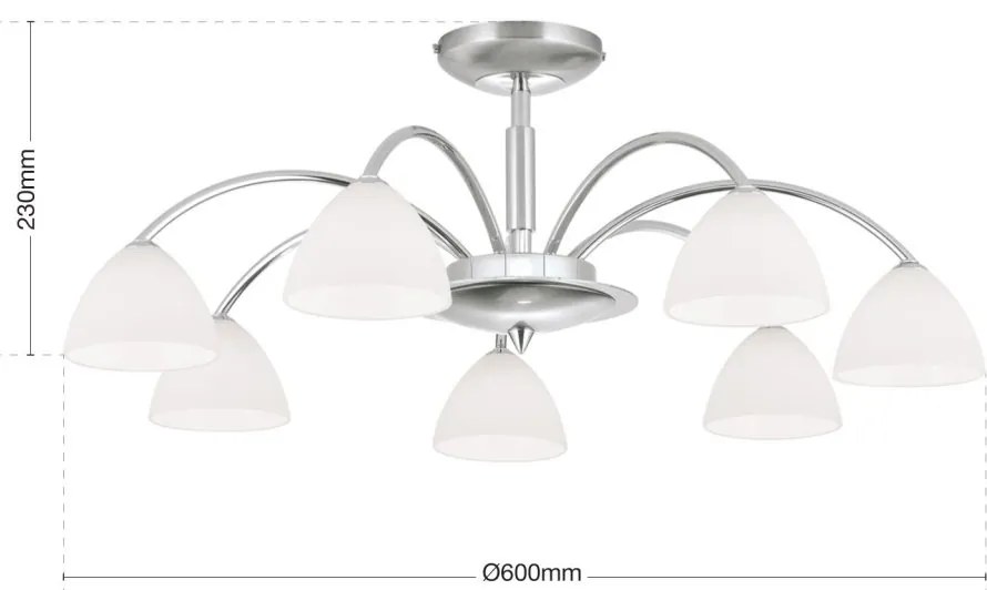 Lustra aplicata 7 brate elegant design modern OPALDESIGN, satin