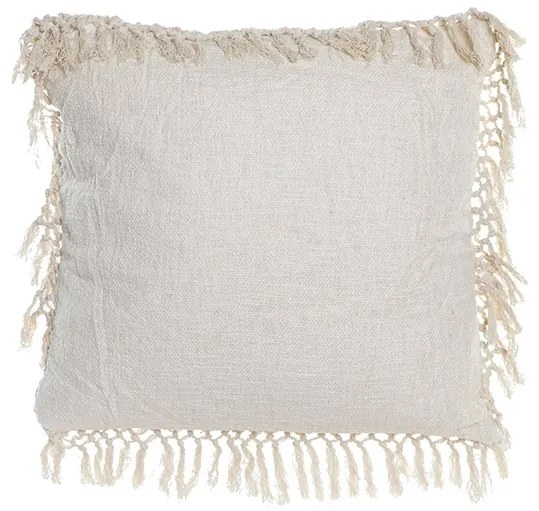 Perna Boho crem cu franjuri 60x60 cm