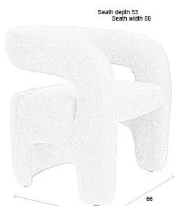 Fotoliu alb cu tapițerie din țesătură bouclé Nova – White Label