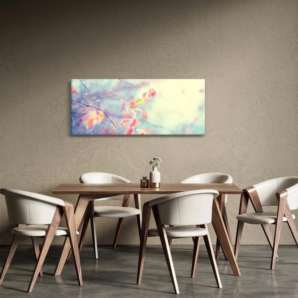 Tablou - Frunze în gheață (120x50 cm)