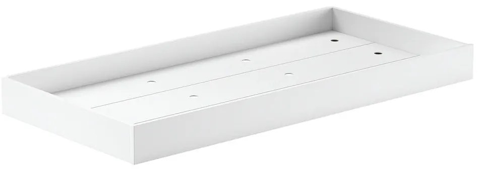 Pat pentru copii alb supraetajat/cu extensie suplimentară din lemn de fag cu spațiu de depozitare 90x200 cm Forrest – Vipack