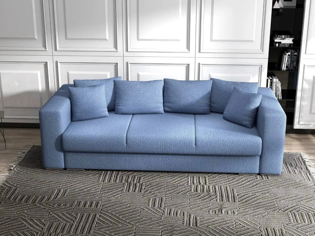 Canapea extensibilă dumonde cu ladă de depozitare si sezut confortabil din spuma high-density, Gloria Enjoy Blue 240x100 cm