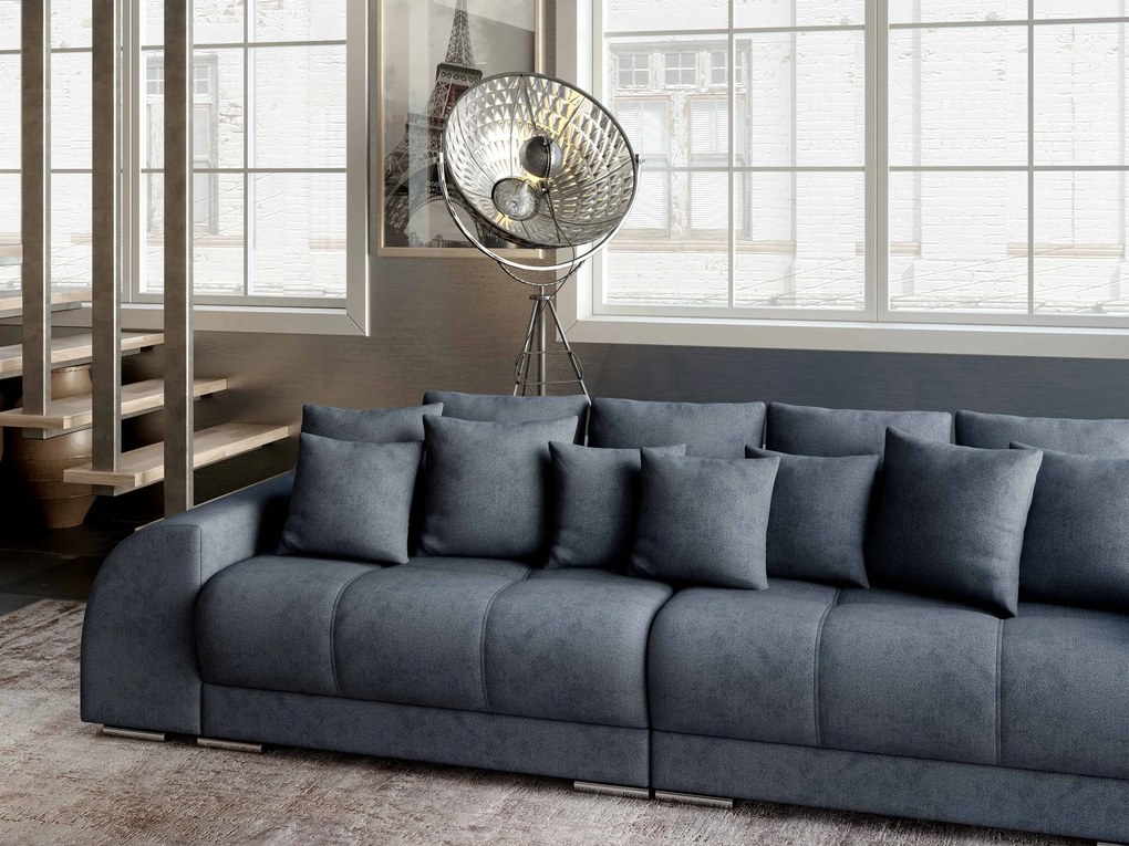 Canapea extensibilă dumonde cu 2 lăzi de depozitare si sezut confortabil din spuma high-density, Verona Enjoy Antracit 310x100 cm