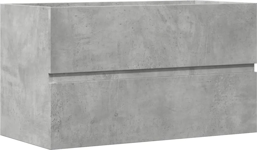 vidaXL Dulap de chiuvetă, gri beton, 90x38,5x45 cm, lemn prelucrat