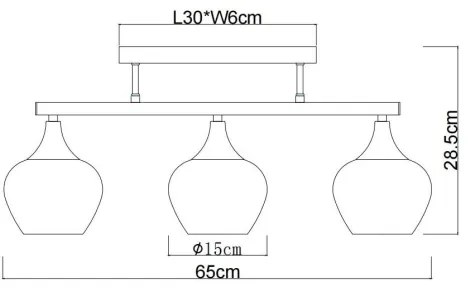 Lustră aplicată Globo 15548-3D1 MAXY 3xE27/40W/230V