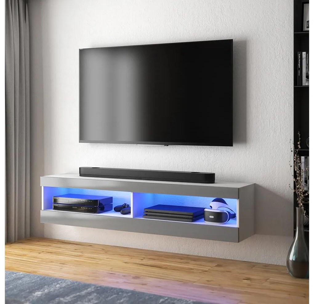 Masă TV Violett 100 (cu iluminat) (alb). 1098636
