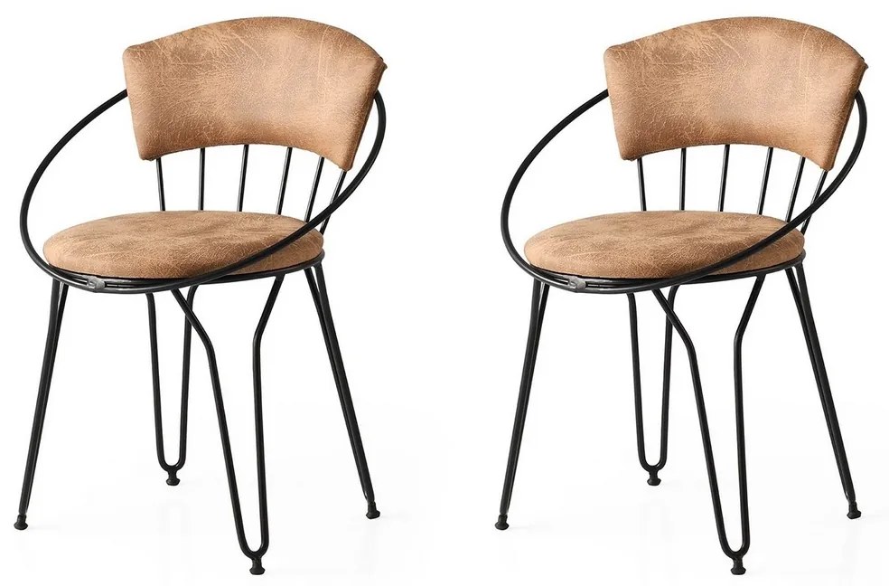 Set de scaune de sufragerie Istanbul Beige andBlack, 2 buc.