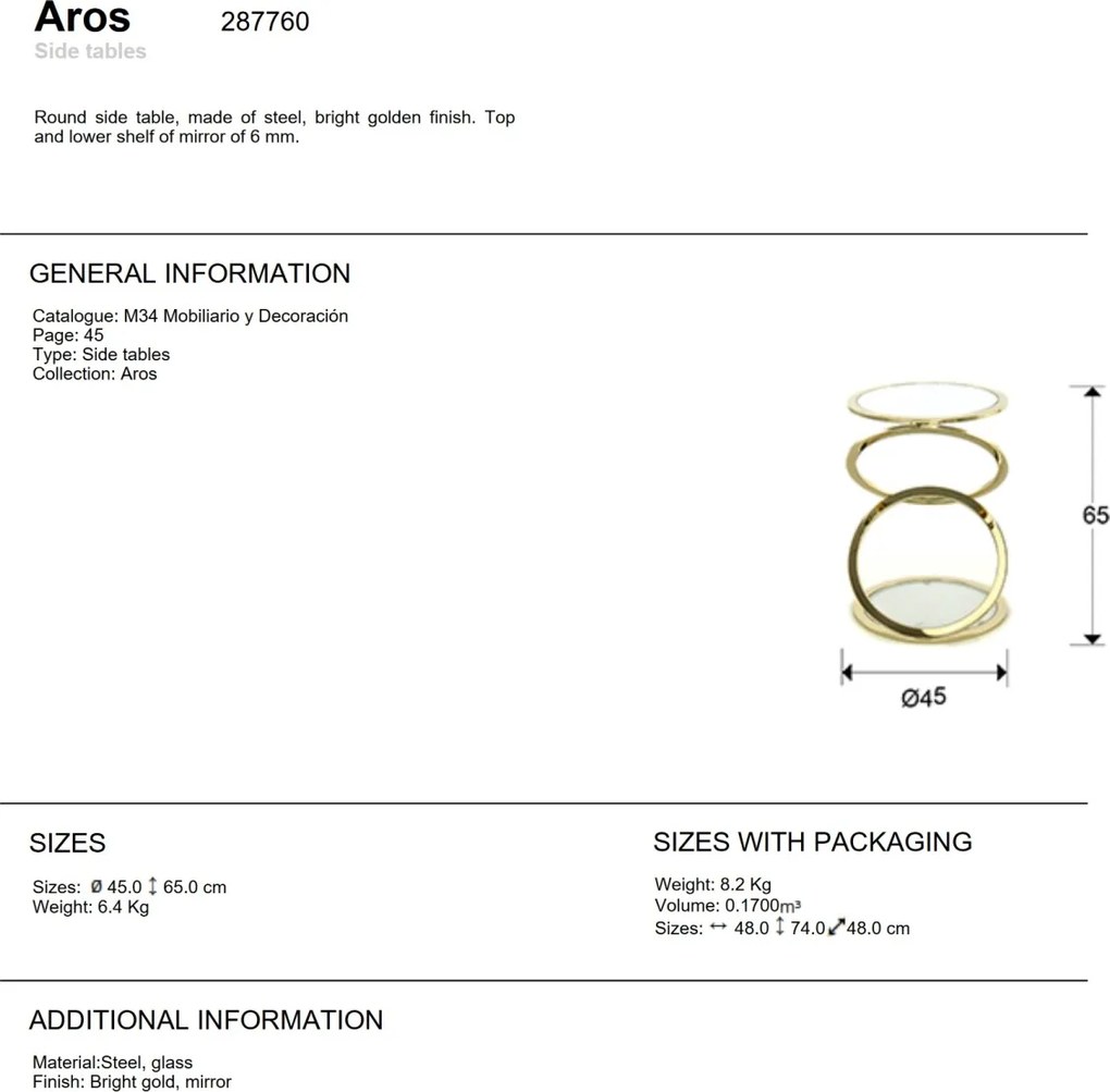 Masuta laterala design ultra-modern Aros SV-287760
