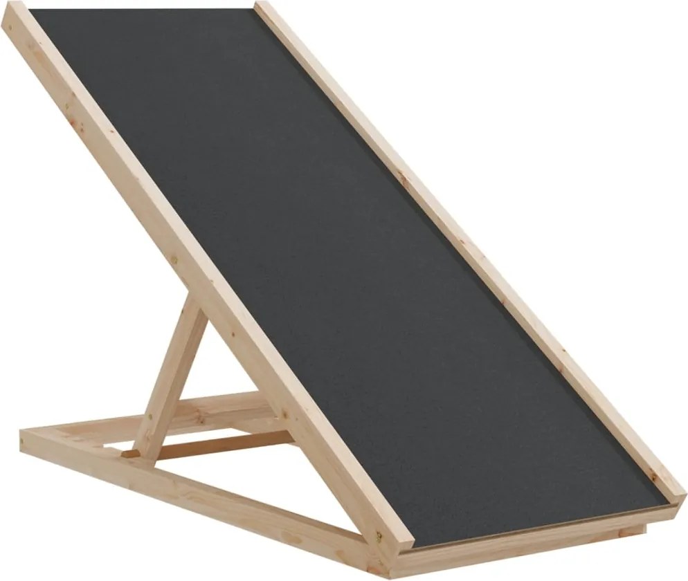 vidaXL Rampă pentru câini, gri, 100x40 cm, lemn masiv de brad