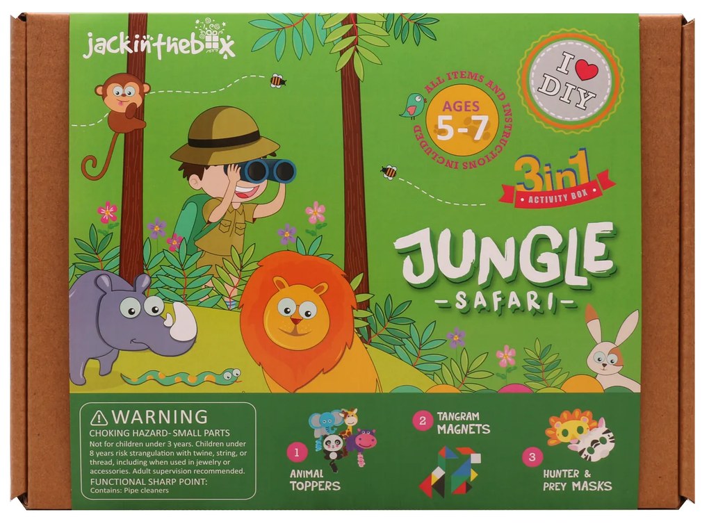 KIT CREATIE 3-IN-1 SAFARI IN JUNGLA - JACK IN THE BOX (JK10020)