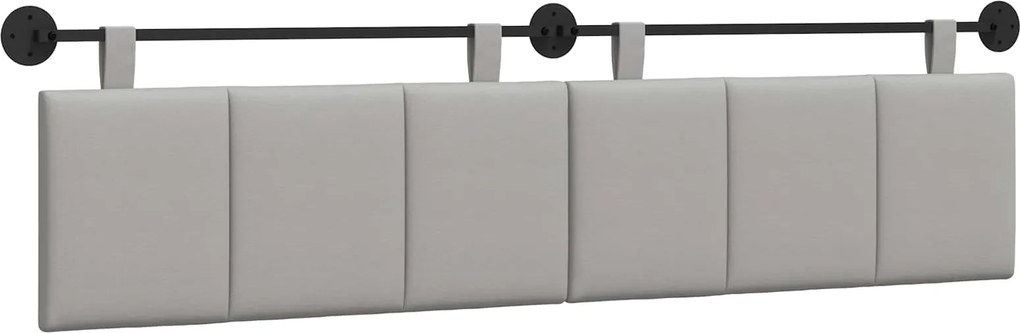 vidaXL Cap de pat suspendat Dungi Gri nori 210 x 55 x 5 cm țesătură