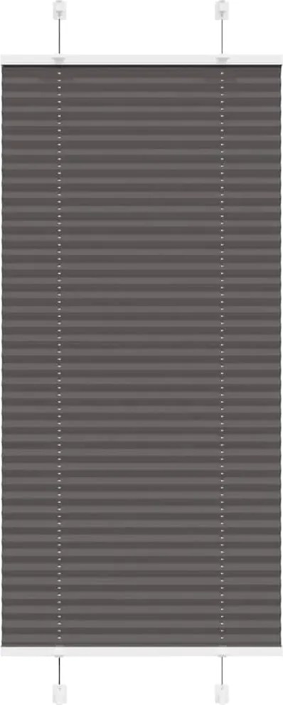 vidaXL Jaluzea plisată negru 65x150 cm Lățime țesătură 64,4cm poliester