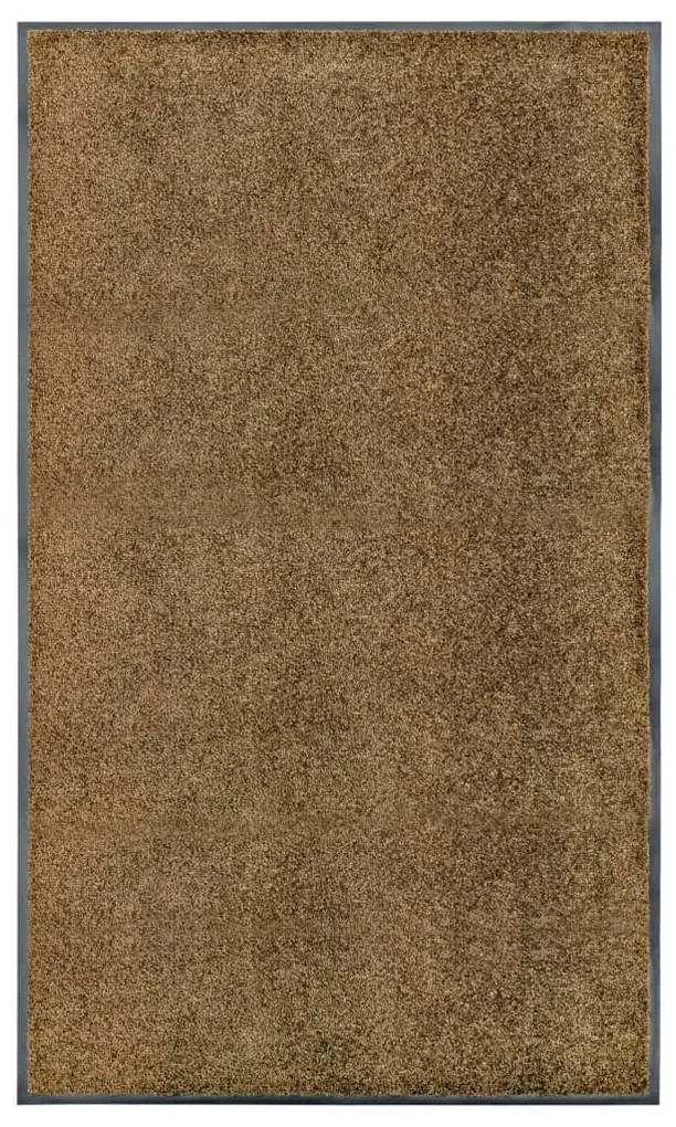 vidaXL Covoraș de ușă lavabil, maro, 90x150 cm