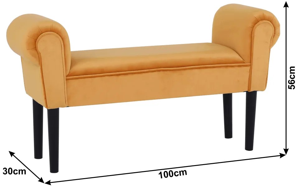 Bancă, catifea Velvet, maro-miere/negru, BURDA