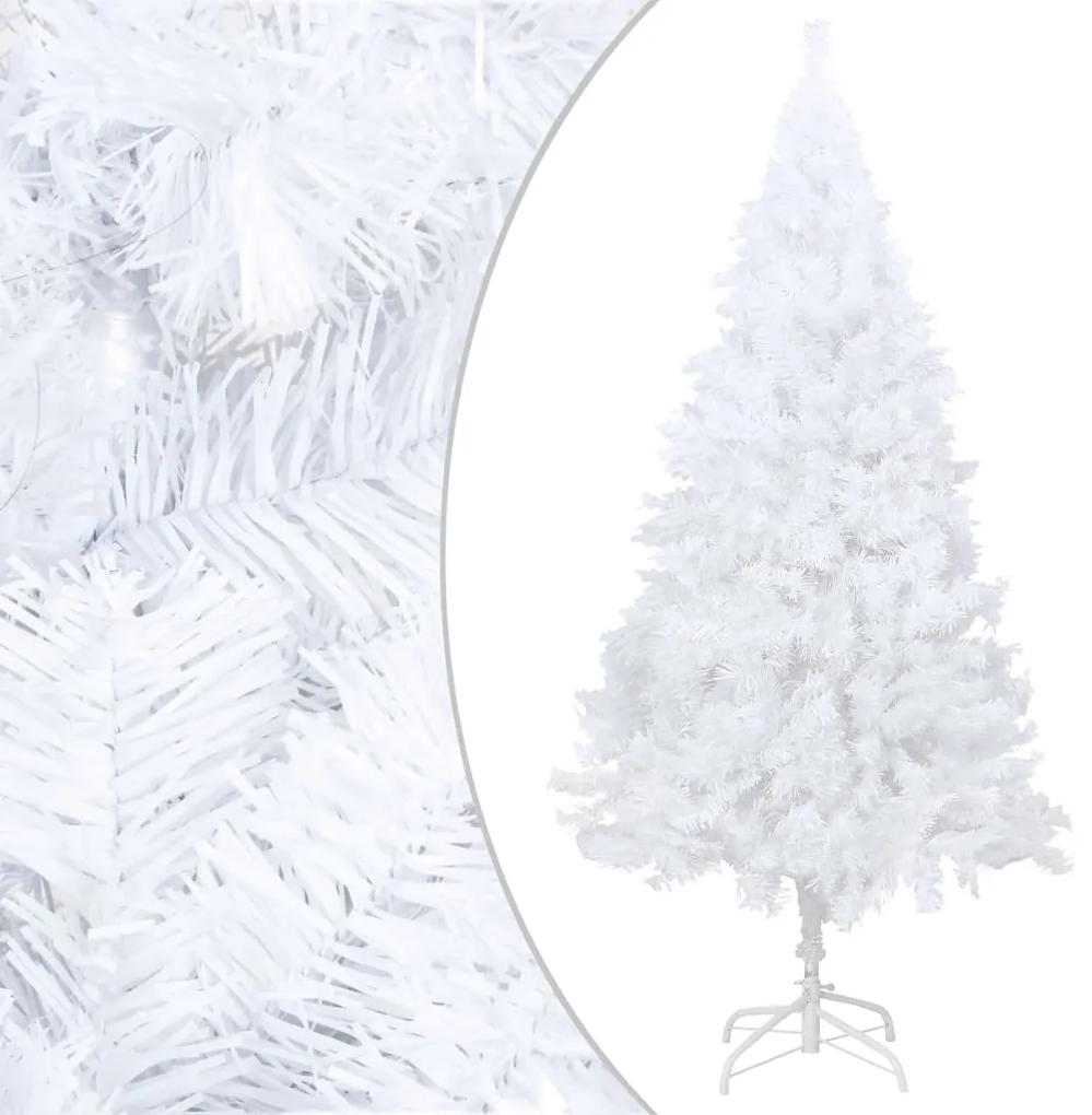 vidaXL Pom de crăciun artificial cu ramuri groase, alb, 210 cm, pvc