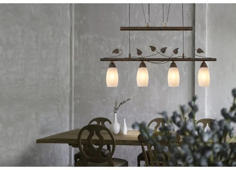 Lustra rustica suspendata reglabila metal ruginiu VENEZIA