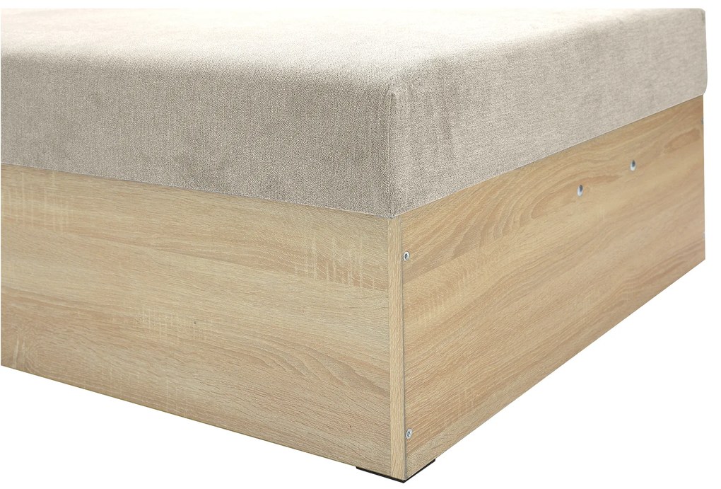 Pat de o persoană (canapea) 85 cm Idona (gri maro) (cu somieră și saltea) (cu sp. depozitare). 1098586