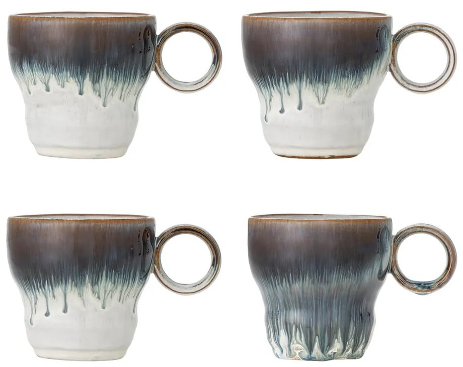 Cești albastre 4 buc. din gresie 300 ml Nigel – Bloomingville