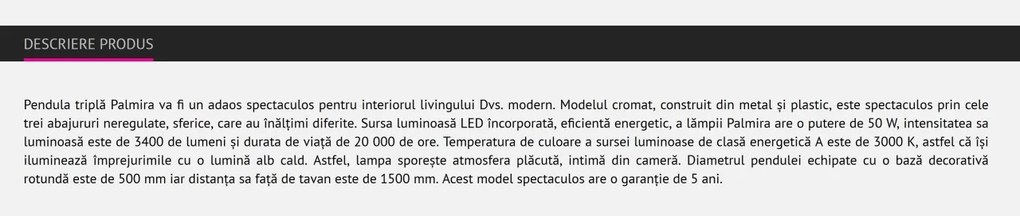 Lustra LED suspendata design modern Palmira 5771 RX