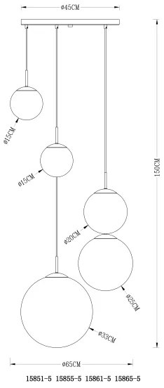 Globo - Lustră pe cablu 5xE27/60W/230V