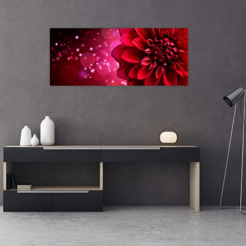 Tablou cu floare roșie (120x50 cm)