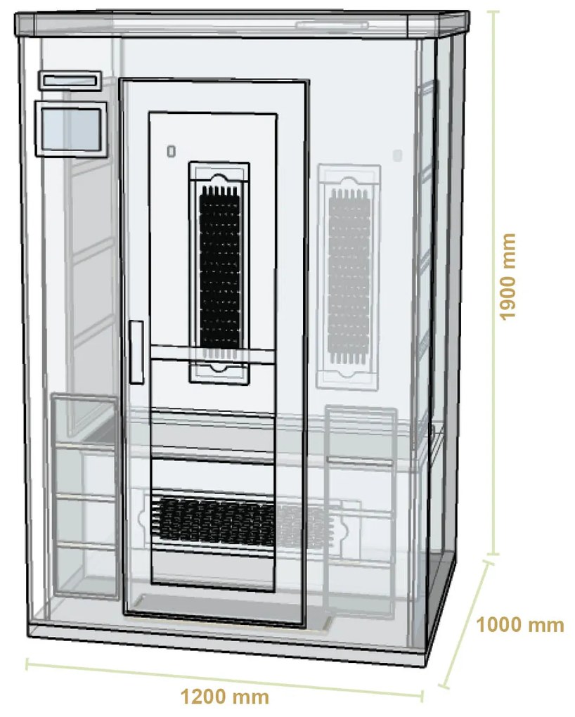 Infračervená sauna/ tepelná kabína Oslo s triplexným vykurovacím systémom a drevom Hemlock