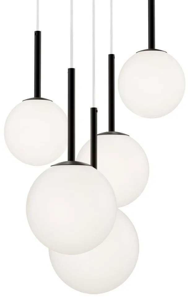 Lustra cu 5 pendule design modern Basic form negru