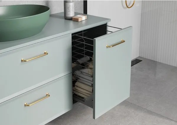 Cersanit MILLE S1022-010 - dulap suspendat pentru baie cu coș pentru rufe, 40 x 45 cm, mentă